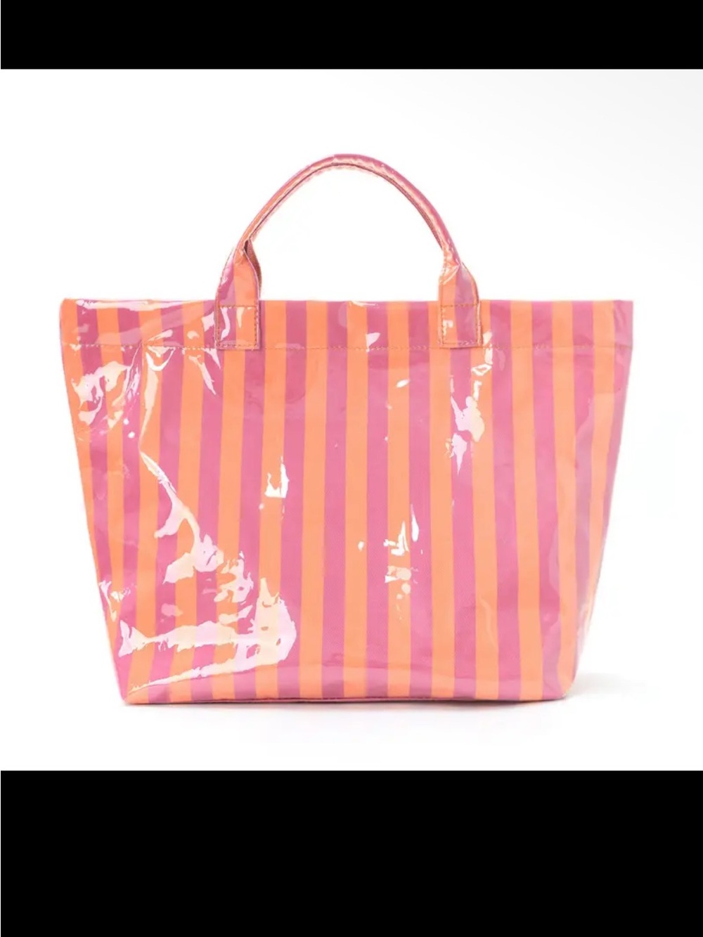 Striped Pink & Orange Tote Bag - Women